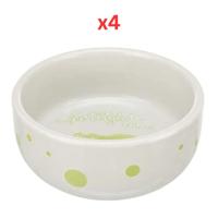 Trixie Bowl Spotlight Comic Guinea Pigs Ceramic Bowl For Small Pets - Green 11cm (Pack Of 4)