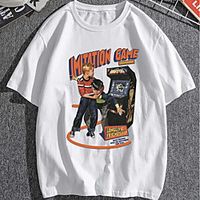 Men's Unisex T shirt Hot Stamping Portrait Plus Size Print Short Sleeve Casual Tops 100% Cotton Basic Casual Fashion White Lightinthebox - thumbnail