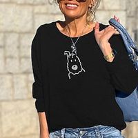 Women's Sweatshirt Pullover Dog Print Daily Sports Hot Stamping Active Streetwear Hoodies Sweatshirts  Black Blue Gray Lightinthebox - thumbnail