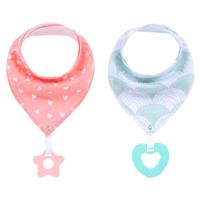 Little Story Bandana Drool Bibs Set Of 2 - Love LS_BDBS2_LV