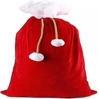 Santa Claus Large Gold Velvet Gift Bag Drawstring Necklace Gift Backpack Christmas Decorative Items Props Lightinthebox - thumbnail