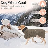 Warm Dog Coat Windproof Dog Suit British Style Dog Jacket Dog Winter Coat with High Collar Large Dog Clothes Thickened Dog Coat Cold Weather Coats for Small Medium Large Dogs Lightinthebox - thumbnail