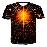Men's T shirt Galaxy Color Block 3D Print Tops Black miniinthebox - thumbnail
