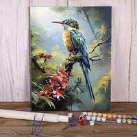 1pc DIY Oil Painting Paint By Numbers Kit For Adults Beginners Students 16x20 Inch Cartoon Bird Canvas Painting Wall Art Set With Acrylic Pigment Brushes Lightinthebox