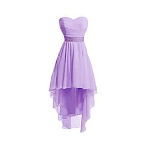 A-Line Homecoming Dresses Tiered Dress Party Wear Asymmetrical Sleeveless Strapless Chiffon with Ruched 2023 Lightinthebox