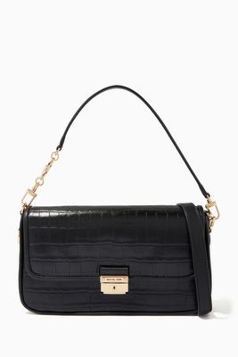 Small Bradshaw Shoulder Bag in Croc-embossed Leather