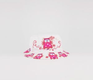 Baby Girl Embroidered Owl Cap  White Combo