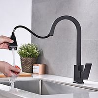 Kitchen faucet - Two Handles Two Holes Chrome / Oil-rubbed Bronze / Nickel Brushed Pull-out / shy;Pull-down Centerset Antique Kitchen Taps miniinthebox Kitchen faucet - Two Handles Two Holes Chrome / Oil-rubbed Bronze / Nickel Brushed Pull-out / shy;Pull-down Centerset Antique Kitchen Taps miniinthebox