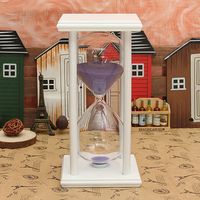 60 Minutes Wooden Frame Sandglass Hourglass Sand Timer Home Decor Gift