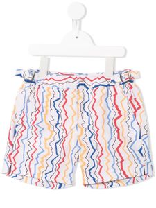 ORLEBAR BROWN KIDS zig-zag stripes shorts - White