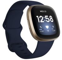 Fitbit Versa 3 Smartwatch , Midnight Soft Gold