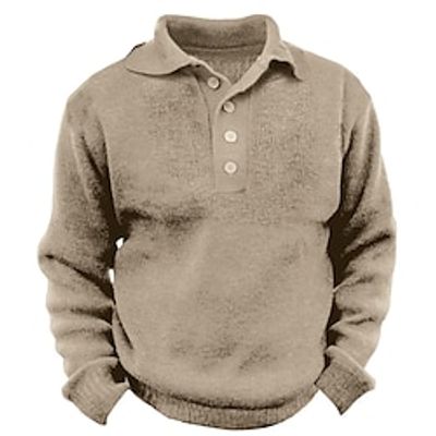 Men's Pullover Sweater Jumper Knit Sweater Ribbed Knit Knitted Plain Polo Collar Keep Warm Casual Daily Wear Vacation Clothing Apparel Fall Winter Green Khaki M L XL Lightinthebox Men's Pullover Sweater Jumper Knit Sweater Ribbed Knit Knitted Plain Polo Collar Keep Warm Casual Daily Wear Vacation Clothing Apparel Fall Winter Green Khaki M L XL Lightinthebox