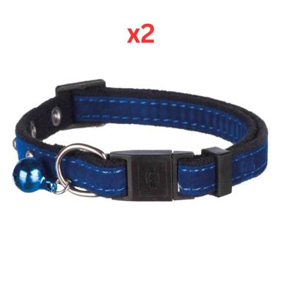Trixie Collar With Rhinestone Gems For Cats - Blue 28cm (Pack Of 2)