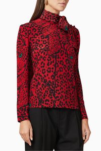 Panther Print Silk Blouse