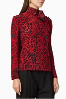 Panther Print Silk Blouse - thumbnail