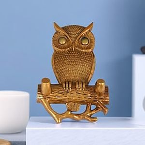 New Owl Hanging Panel Porch Hanging Key Bag Wall Hanging Resin Crafts Wall Hanging Decoration Bedroom Living Room Decoration Garden Garden Hanging Statue 1pcs Lightinthebox