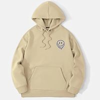 Men's Hoodie Light Khaki. Black Blue Royal Blue Gray Hooded Letter Lace up Pocket Holiday Going out Streetwear Cool Casual Winter Spring   Fall Clothing Apparel Hoodies Sweatshirts  Lightinthebox - thumbnail