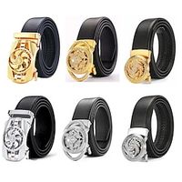 Men Belt Male Genuine Leather Belt Men Strap Belts For Men Automatic Buckle Black Men's Belts Cummerbunds cinturon hombre Lightinthebox - thumbnail