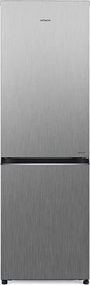 Hitachi 410L Gross Bottom Mount Double Door Refrigerator, 2 Doors No Frost Fridge Freezer, Inverter Control With Dual Fan Cooling, Eco Thermo-Sensor - Silver - RB410PUK6PSV