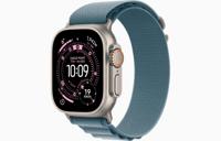 Apple Watch Ultra 3, GPS + Cellular, 49mm, Natural Titanium Case with Light Blue Alpine Loop