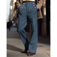 Men's Dress Pants Trousers Suit Pants Tweed Pants Button Front Pocket Straight Leg Plaid Geometry Comfort Business Daily Holiday Fashion Chic  Modern Black Blue Lightinthebox - thumbnail