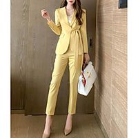 Two Piece Minimalist Elegant Party Wear Prom Dress Queen Anne Long Sleeve Ankle Length Spandex with Bow(s) 2021 Lightinthebox - thumbnail