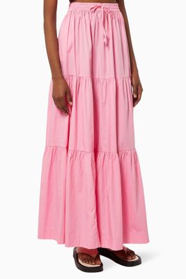 A-line Tiered Maxi Skirt in Cotton A-line Tiered Maxi Skirt in Cotton