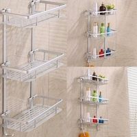 Space Aluminum Bathroom Storage Shelves Multiple Layers Organizer Holder Rack