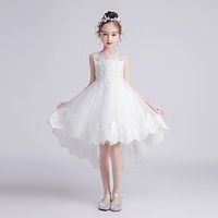 Kids Girls' Party Dress Solid Color Sleeveless Wedding Special Occasion Princess Sweet Polyester A Line Dress Summer Spring 3-12 Years White Lightinthebox - thumbnail