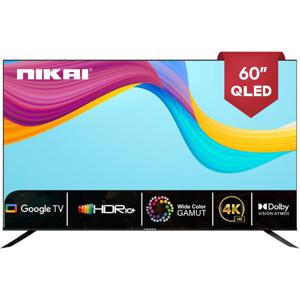 Nikai 60 Inch 4K QLED Ultra HD Smart Google TV| Hands-Free Voice Control| Game Master| Dolby Vision + Atmos| 4K HDR10+| Effortless Connectivity wit...