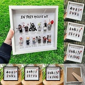 Halloween Horror Photo Frame Ornament Hanging Decoration Halloween Wooden Craft Picture Frame Ornament, Funny Photo Frames Ornament for Tabletop and Home Office Decor Scary Gift miniinthebox