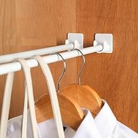 4pcs Curtain Rod Hooks, Strong Window Curtain Rod Clips, No Drill Adhesive Bracket Clips, Self-adhesive Curtain Rod Holder Hooks For Door Curtain And Expandable Rod Lightinthebox - thumbnail