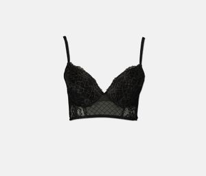 Womens Flirty Plush Push Up Bra  Black