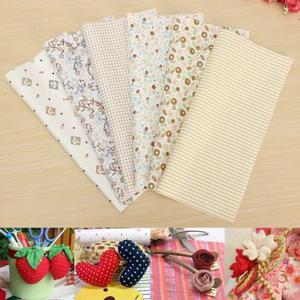 6pcs DIY Beige Cotton Thin Fabric Quilt Twill For Sewing Crafts