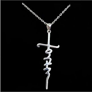 jesus cross necklace hip-hop bungee girl letter cross necklace Lightinthebox