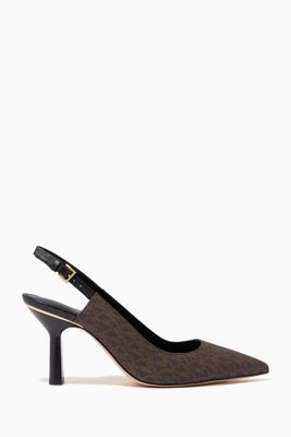 Cleo Pumps in Logo Canvas
