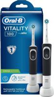 Oral B Vitality-100 Black Cross Action Rechargeable Toothbrush Built In 2 Minute Quadrant Timer. -D100.413.1 B