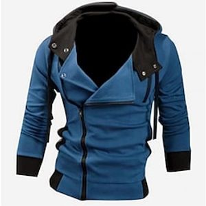 Men's Lightweight Jacket Summer Jacket Hoodied Jacket Street Leisure Sports Vacation Jacket Outerwear Solid Color Blue Dark Gray Coffee miniinthebox