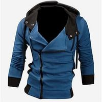 Men's Lightweight Jacket Summer Jacket Hoodied Jacket Street Leisure Sports Vacation Jacket Outerwear Solid Color Blue Dark Gray Coffee miniinthebox - thumbnail