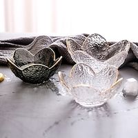 1pcs Glass Bowl Japanese Smoke Gray Gold Petal Glass Bowl Irregular Home Glass Bowl Fruit Bowl Salad Bowl. Lightinthebox - thumbnail