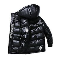 Men's Down Parka Letter POLY Black  Blue  Gray M  L  XL Lightinthebox - thumbnail