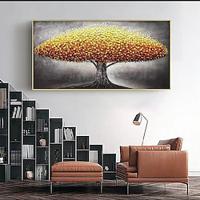 Large Gold Tree Landscape Oil Painting On Canvas Original 3D Textured Nature Forest Wall Art Living Room Wall Art Decor Gray Art Unframed Lightinthebox