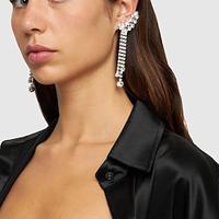 Women's Hoop Earrings Tassel Fringe Precious Elegant Fashion Imitation Diamond Earrings Jewelry Silver For Wedding Party 1 Pair Lightinthebox