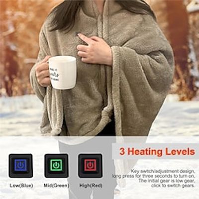 Heated Blanket Electric Throw Electric Blankets WarmHeated Throw Electric Blanket Soft Warming Plush Electric Lap Blanket for Waist Dormitory Living Room Bedroom miniinthebox