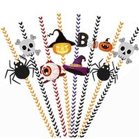 Disposable Paper Straws for Halloween Decoration, Horror Theme, Skeleton, Spider, Water Cup, Party Supplies, 24PCs Lightinthebox - thumbnail