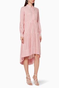 Striped Viscose Shirt Dress