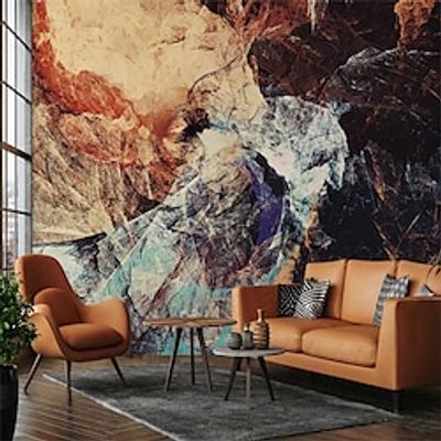 Abstract Marble Wallpaper Mural Colourful Cracks Marble Wall Covering Sticker Peel and Stick Removable PVC/Vinyl Material Self Adhesive/Adhesive Required Wall Decor for Living Room Kitchen Bathroom miniinthebox