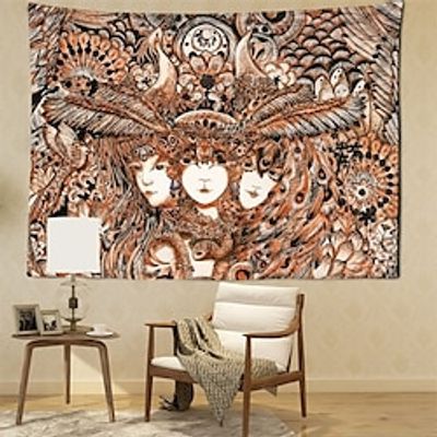 Mystery Myth Totem Hanging Tapestry Trippy Hippie Wall Art Large Tapestry Mural Decor Photograph Backdrop Blanket Curtain Home Bedroom Living Room Decoration Lightinthebox