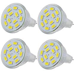 3W MR11 GU4 Led Bulb 300LM 3000K 6000K AC/DC12-24V Low Voltage Bulb Spotlight for Outdoor Landscape Track Lighting Non-Dimmable (4 pcs) Lightinthebox