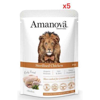 Amanova Wet Cat Sterilised Chicken - 85G (Pack Of 5)